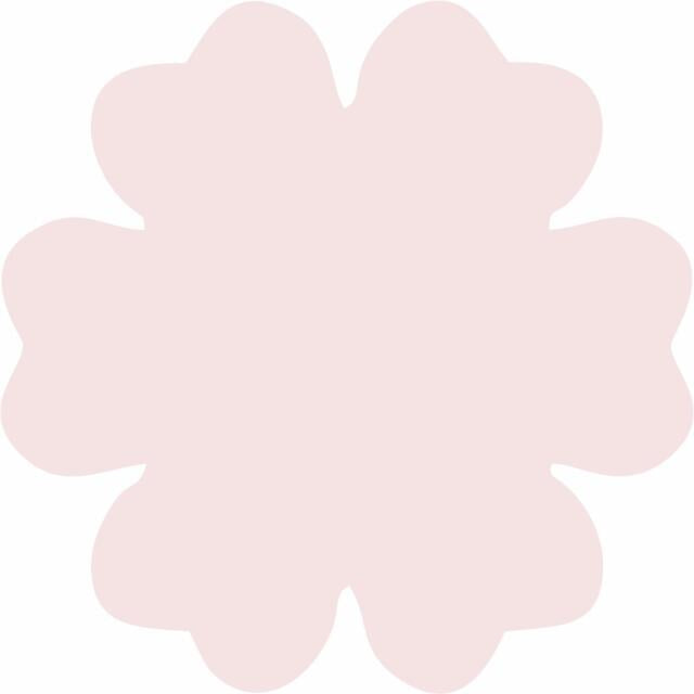 Flower 6 Petal Laser Cut Appliques (Size: 3.5"W, Color: Tonal - Pastel Pink )
