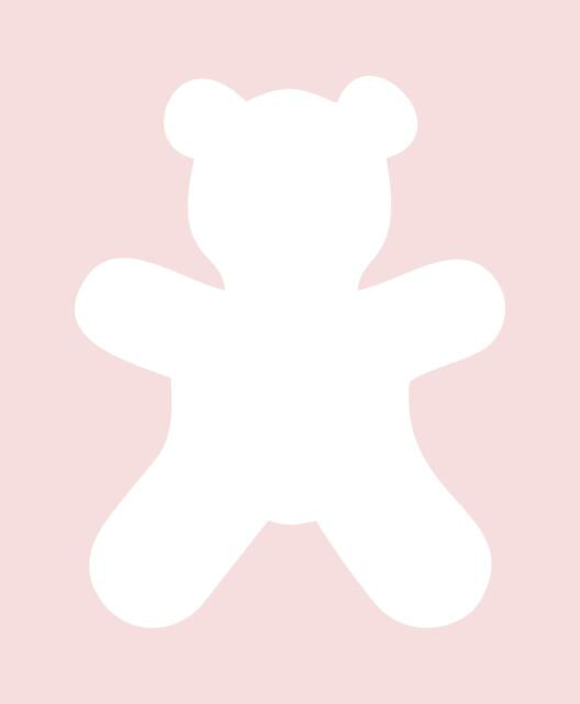 Teddy Bear Laser Cut Appliques (Size: 5"H, Color: White)