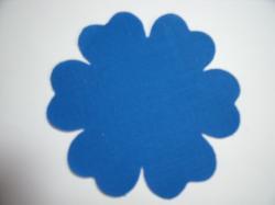 Flower 6 Petal Laser Cut Appliques (Size: 3.5"W, Color: Blue )