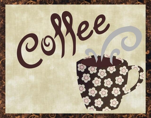 Kit - Mug Rug - Coffee (Price: Kit, Color: Pink Flowers)