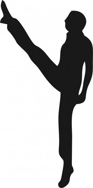 Irish Male Dancer High Kick Silhouette Laser Cut Appliques (Size: with FUSIBLE - 8"H, Direction: facing left)