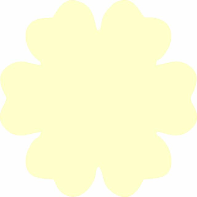 Flower 6 Petal Laser Cut Appliques (Size: 3.5"W, Color: Tonal - Pastel Yellow)