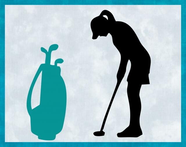 Kit - Mug Rug - Golfer - Female (Price: Kit, Color: Teal)