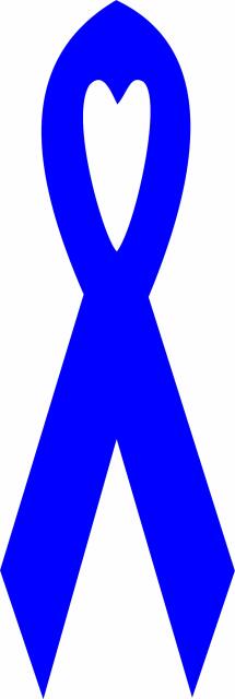 Awareness Ribbon Laser Cut Appliques (Size: with FUSIBLE - 10"H, Color: Blue Tonal)