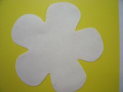 Flower 5 Petal Laser Cut Appliques (Size: with FUSIBLE - 4.5"W, Color: White )