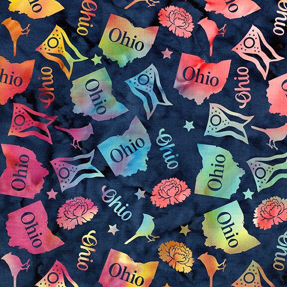 AOHSH - Tossed Ohio Multi Blue (Price: Yardage)