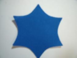 Flower Center Pointed Laser Cut Appliques (Size: with FUSIBLE - 2.25"H, Color: Blue )
