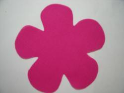 Flower 5 Petal Laser Cut Appliques (Size: with FUSIBLE - 4.5"W, Color: Hot Pink )