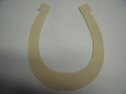 Horseshoe Laser Cut Appliques (Size: with FUSIBLE - 6"H, Color: Tan/Beige )