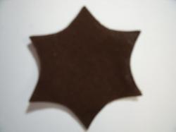Flower Center Pointed Laser Cut Appliques (Size: with FUSIBLE - 2.25"H, Color: Brown )