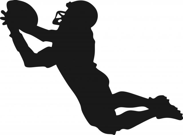 Football Receiver Silhouette Laser Cut Appliques (Size: 8"W, Direction: facing left)