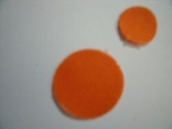 Flower Centers Round Laser Cut Appliques (Size: with FUSIBLE - 1", Color: Orange )