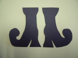 Witch's Boots Laser Cut Appliques (Size: 4"H, Color: Black )