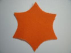 Flower Center Pointed Laser Cut Appliques (Size: with FUSIBLE - 2.25"H, Color: Orange )