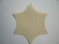 Flower Center Pointed Laser Cut Appliques (Size: with FUSIBLE - 2.25"H, Color: Tan/Beige )