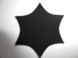 Flower Center Pointed Laser Cut Appliques (Size: with FUSIBLE - 2.25"H, Color: Black )