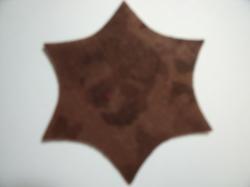 Flower Center Pointed Laser Cut Appliques (Size: with FUSIBLE - 2.25"H, Color: Tonal - Brown )