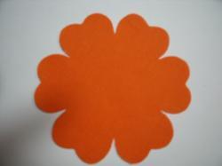 Flower 6 Petal Laser Cut Appliques (Size: 3.5"W, Color: Orange )