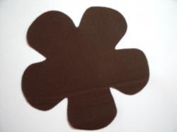 Flower 5 Petal Laser Cut Appliques (Size: 4.5"W, Color: Brown )