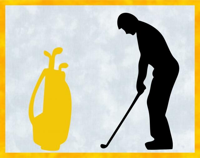 Kit - Mug Rug - Golfer - Male (Price: Kit, Color: Gold)