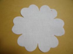 Flower 6 Petal Laser Cut Appliques (Size: 3.5"W, Color: White )
