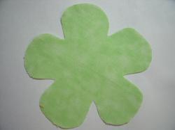 Flower 5 Petal Laser Cut Appliques (Size: with FUSIBLE - 4.5"W, Color: Tonal - Pastel Green)