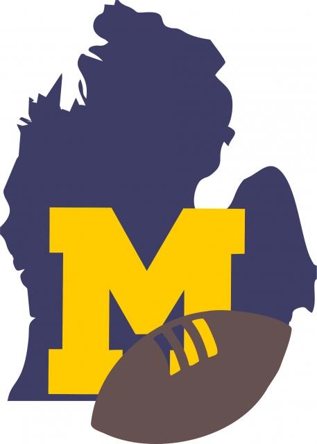 KIT - Football Teams - Michigan Laser Cut Appliques (Size: 8"H, Color: Kit - Blue with "M")