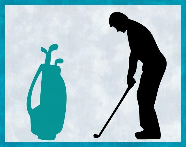 Kit - Mug Rug - Golfer - Male (Price: Kit, Color: Teal)