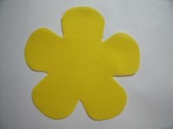 Flower 5 Petal Laser Cut Appliques (Size: 4.5"W, Color: Yellow )