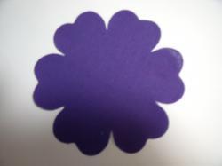 Flower 6 Petal Laser Cut Appliques (Size: with FUSIBLE - 3.5"W, Color: Purple )