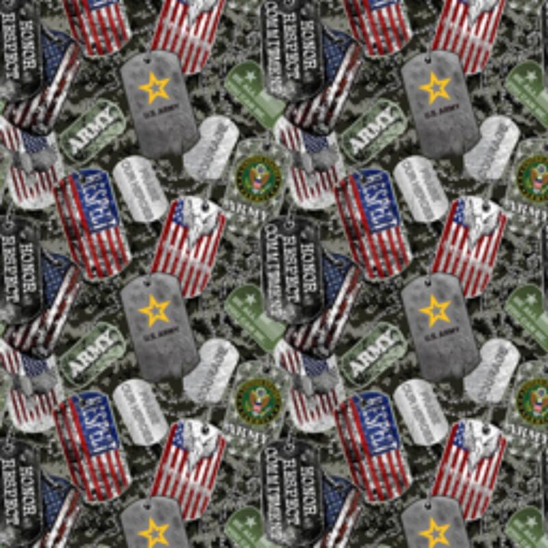 Patriot Dog Tags - Army (Price: Yardage)