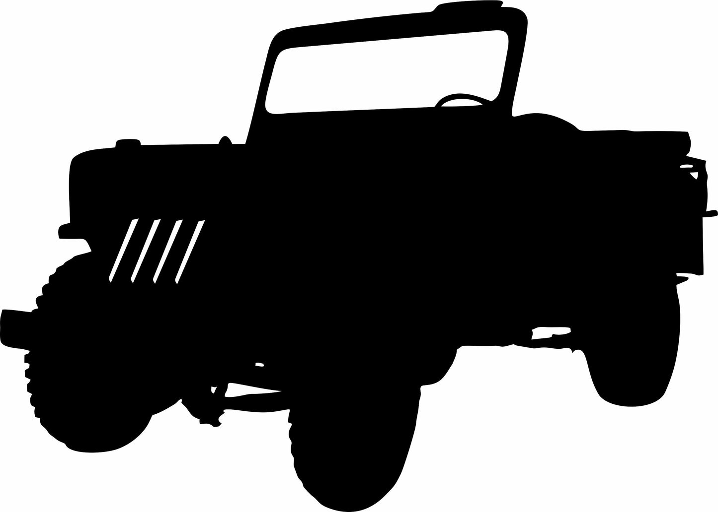 Jeep Laser Cut Silhouette Appliques with FUSIBLE - 7"W, facing left)