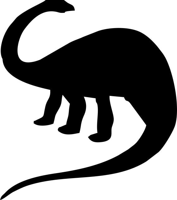 Brachiosaurus Silhouette Laser Cut Appliques (Direction: Facing right, Size: 9"W)