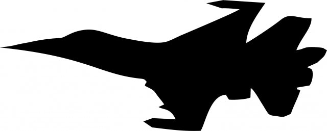 Jet #3 Laser Cut Appliques (Size: WITH Backing - 8"W, Direction: facing left)