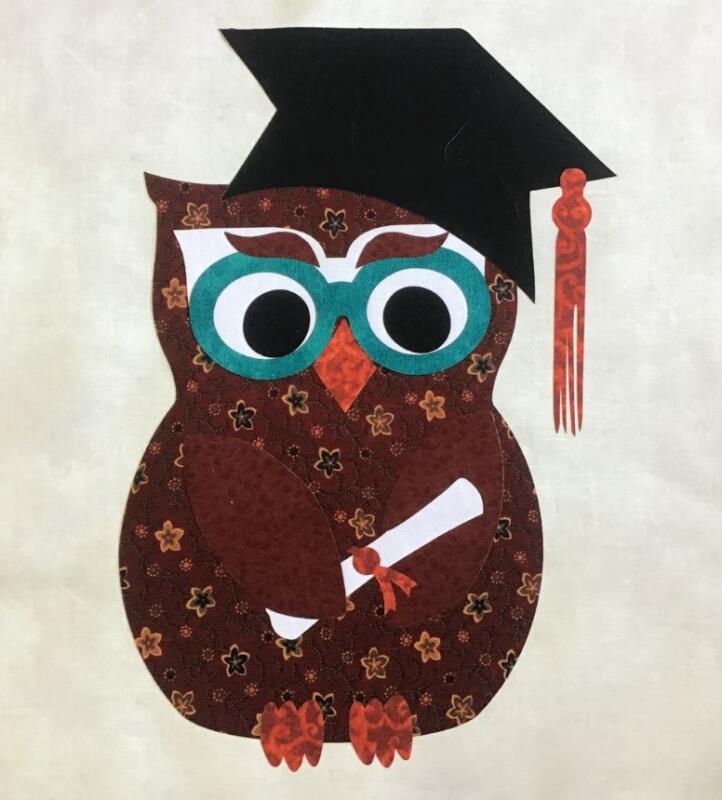 KIT - Graduation Owl Laser Cut Applique (Price: KIT with FUSIBLE )