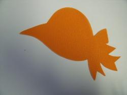 Hat / Sunbonnet Laser Cut Appliques (Size: with FUSIBLE - 6"W, Color: Orange , Direction: Facing right)