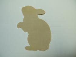 Easter Rabbit Laser Cut Appliques (Size: 4"H , Color: Tan/Beige , Direction: Facing left)