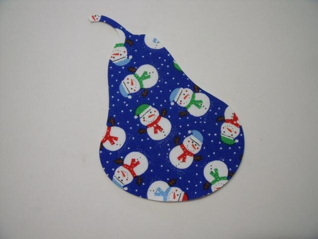Christmas Pear Laser Cut Appliques (Size: 6"H, Color: Blue Snowmen)