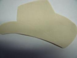 Cowboy Hat Laser Cut Appliques (Size: 5"W, Color: Tan/Beige , Direction: Facing right)