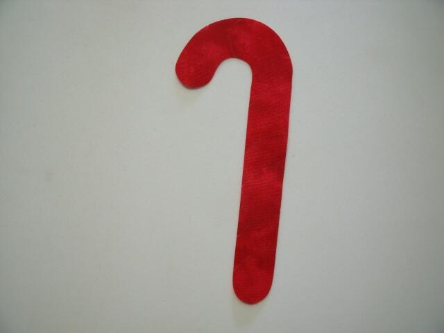 Christmas Candy Cane Laser Cut Appliques (Size: 5"H, Color: Tonal - Red, Direction: Facing right)