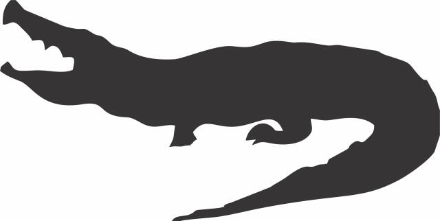 Alligator Silhouette Laser Cut Appliques (Direction: facing left, Size: 12"W)