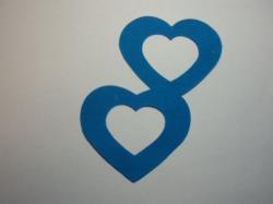 Double Nested Heart Laser Cut Appliques (Size: 5"H, Color: Blue )