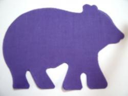 Bear Laser Cut Appliques (Size: 4"W, Color: Purple , Direction: Facing right)
