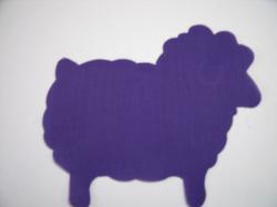 Easter Lamb Laser Cut Appliques (Size: 4"W, Color: Purple , Direction: Facing left)