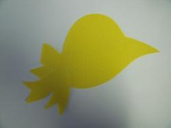 Hat / Sunbonnet Laser Cut Appliques (Size: with FUSIBLE - 6"W, Color: Yellow , Direction: Facing right)