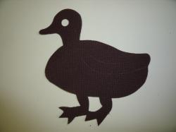 Duck Laser Cut Appliques (Size: 5"H, Color: Brown , Direction: Facing left)