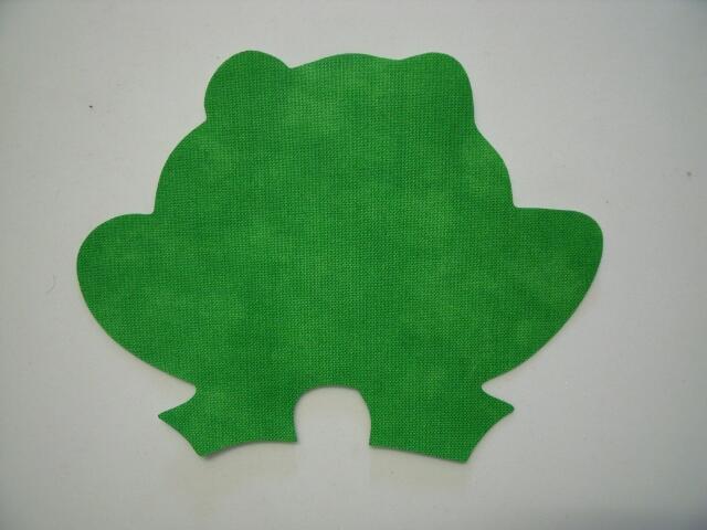 Halloween Frog Laser Cut Appliques (Size: with FUSIBLE - 5"W, Color: Tonal - Green)