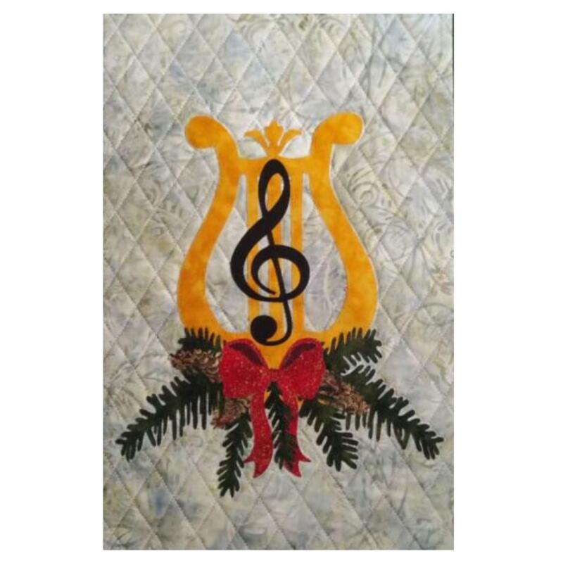 KIT - Christmas Harp Laser Cut Appliques (Size: KIT with FUSIBLE)