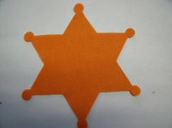 Badge Laser Cut Appliques (Size: 5"H, Color: Orange )