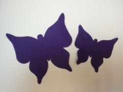 Butterfly Set Laser Cut Appliques (Size: 1 Medium & 1 Extra Large, Color: Purple )